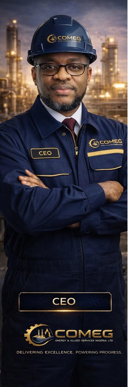 Engr. Charles Welechi in COMEG coverall